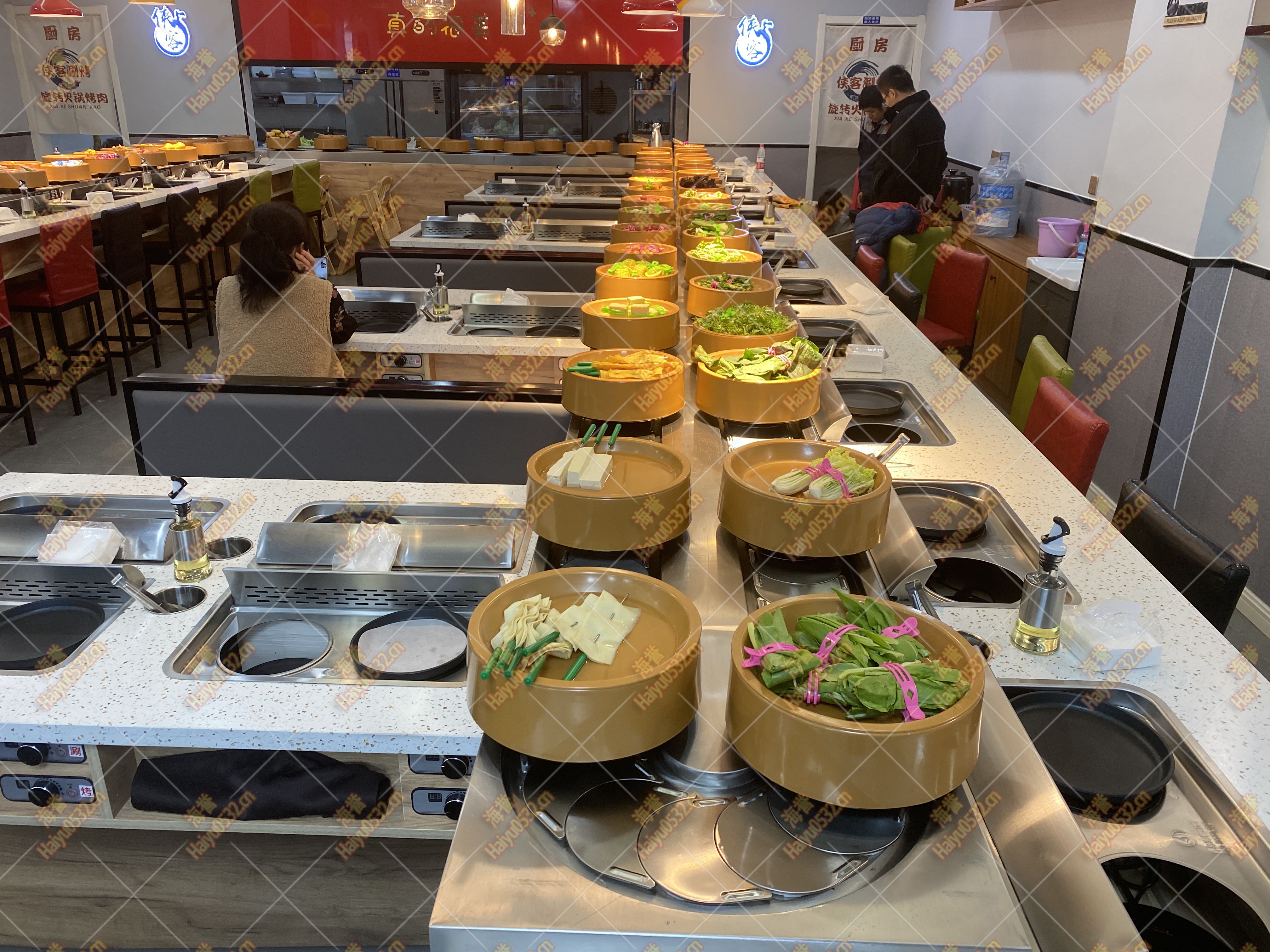 無煙旋轉(zhuǎn)小火鍋設(shè)備