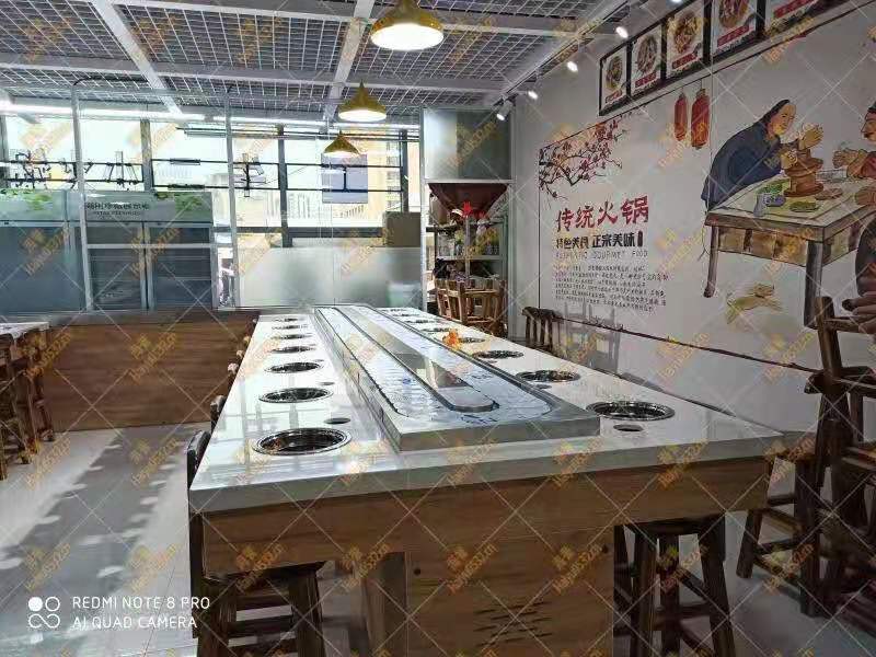 單涮排煙旋轉小火鍋設備