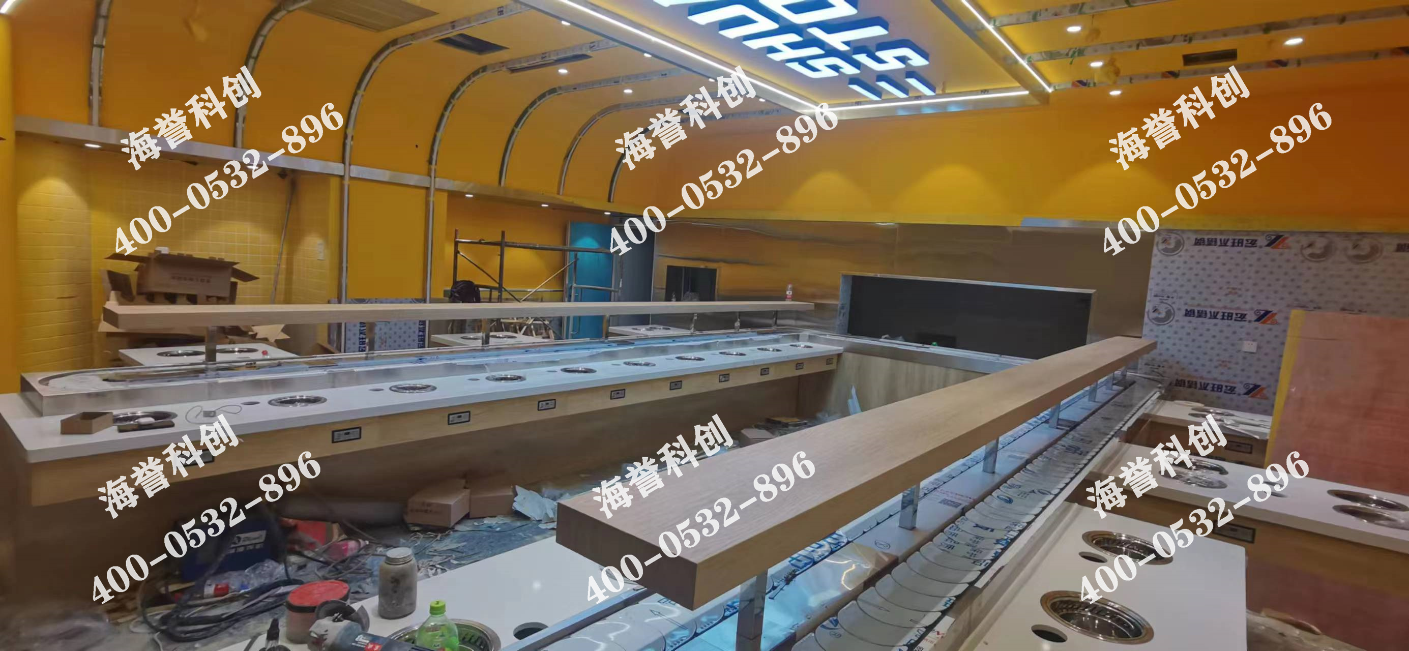 海譽(yù)科創(chuàng)河南洛陽單涮無煙小火鍋設(shè)備安裝完成