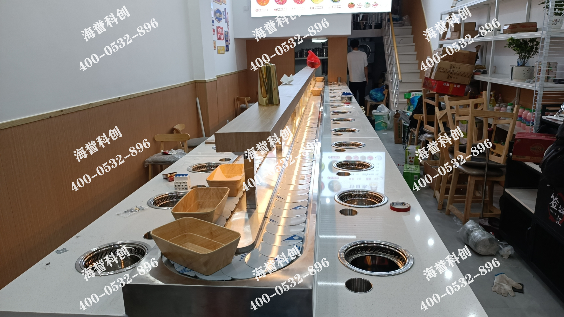 海譽科創(chuàng)江蘇無錫單涮無煙小火鍋設備安裝完成