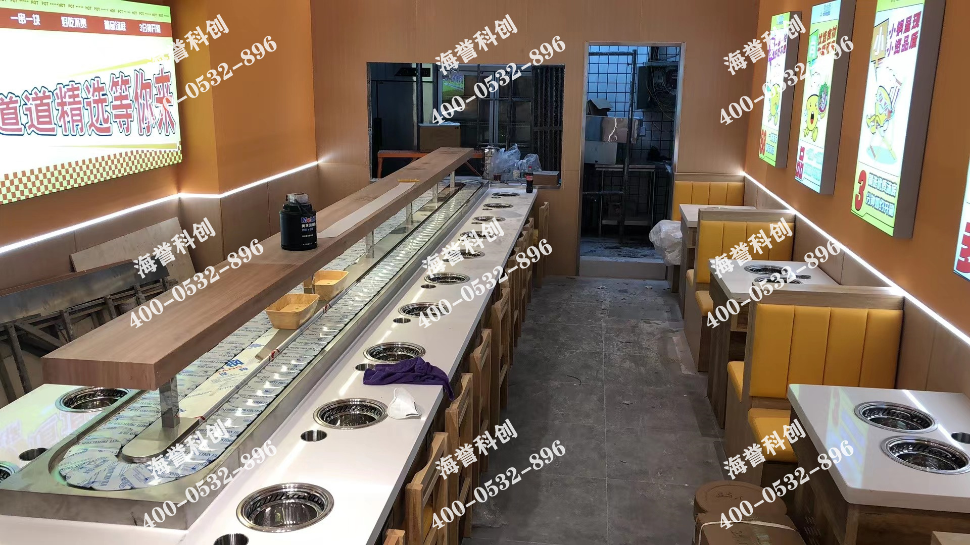 海譽科創(chuàng)遼寧大連單涮無煙小火鍋設備安裝完成