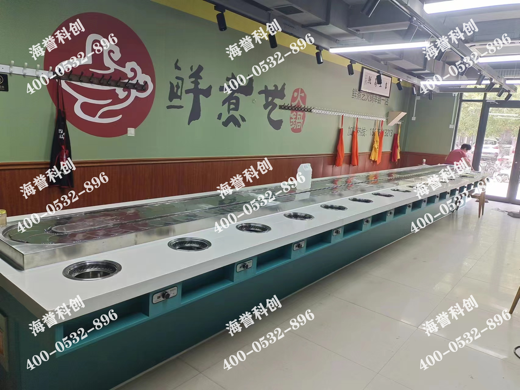 海譽科創(chuàng)山東聊城單涮無煙小火鍋設備安裝完成