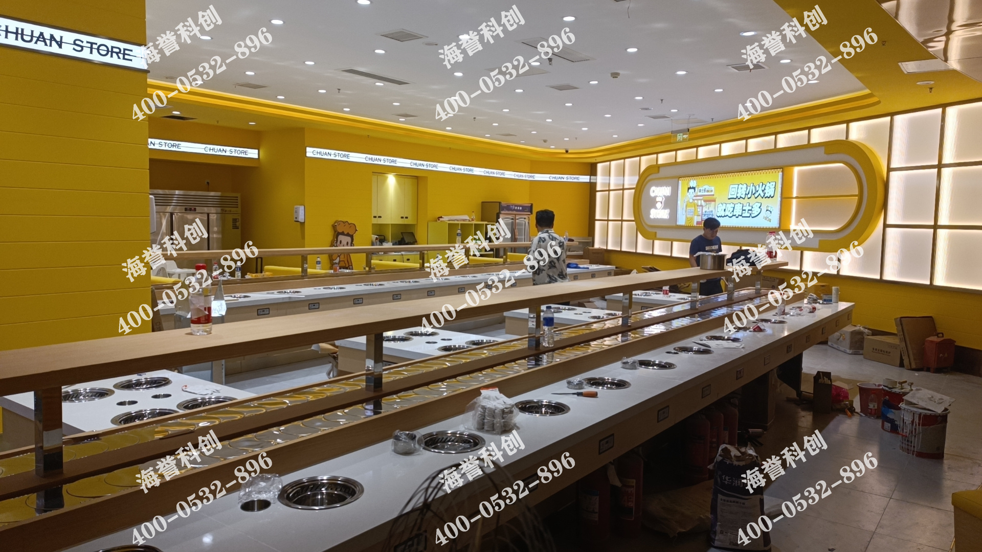 海譽(yù)科創(chuàng)江蘇南通單涮無煙小火鍋設(shè)備安裝完成