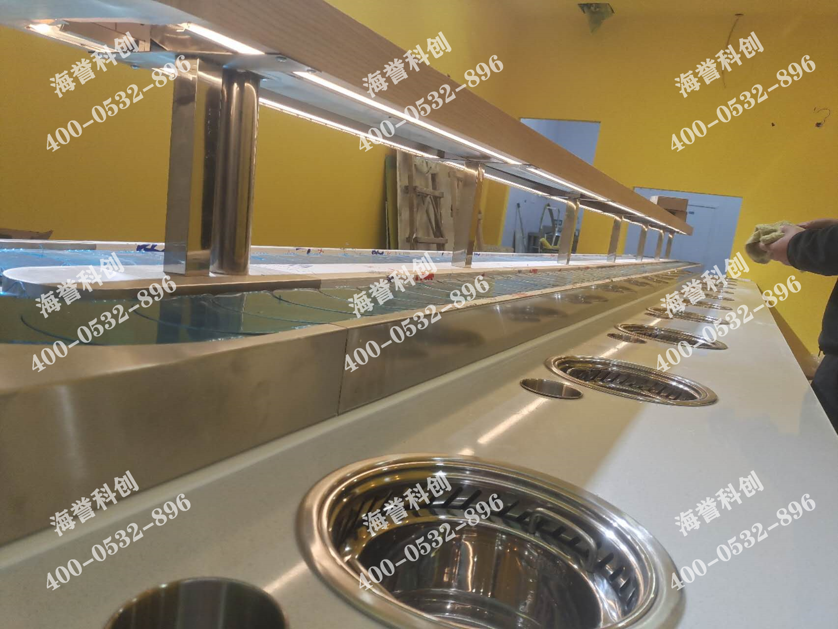 海譽(yù)科創(chuàng)陜西西安單涮無煙小火鍋設(shè)備安裝完成