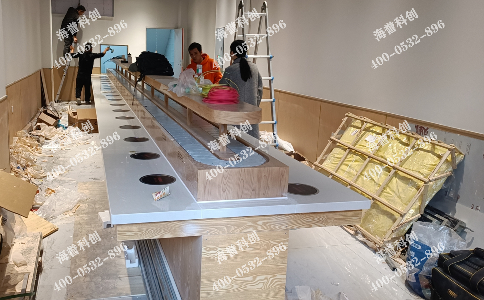 海譽(yù)科創(chuàng)浙江嘉興單涮無煙小火鍋設(shè)備安裝完成