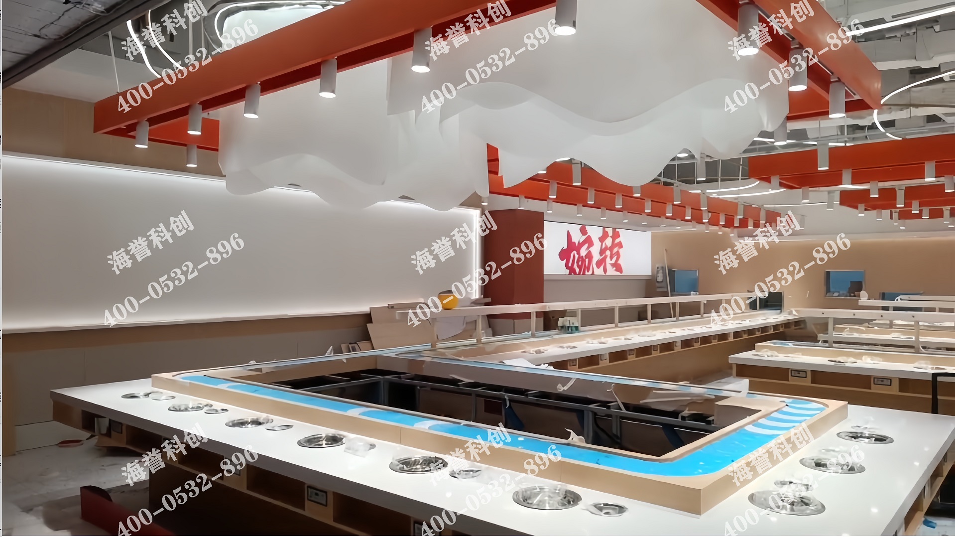 海譽科創(chuàng)山東單涮無煙小火鍋設備安裝完成