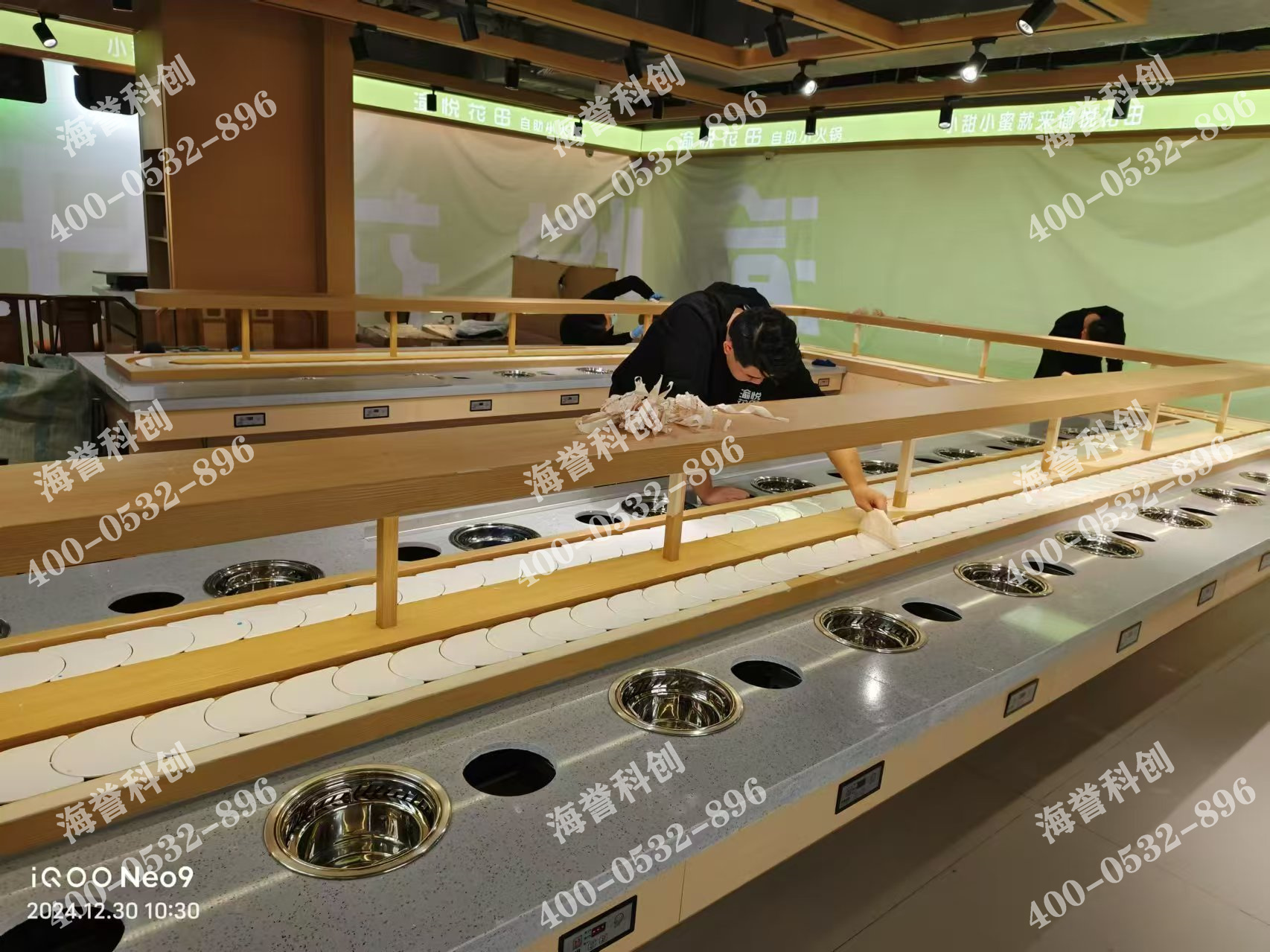 海譽(yù)科創(chuàng)合作伙伴單涮無(wú)煙小火鍋設(shè)備安裝完成